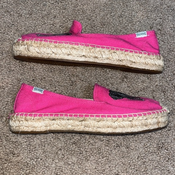 Soludos Elephant Embroidered Platform Espadrilles Pink 7.5 - Picture 6 of 10